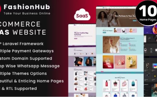 FashionHub SaaS v3.6 用于无缝开展在线业务的电子商务网站构建器源码下载