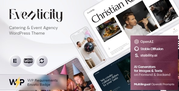 Eventicity v1.0 – 餐饮与活动代理 WordPress 主题下载