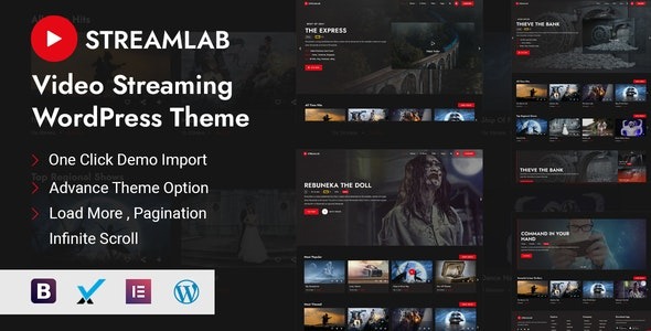 Streamlab v3.1 – 视频流媒体 WordPress 主题下载