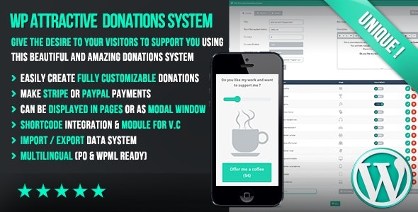 WP Attractive Donations System v1.25 – 简便的 Stripe 和 Paypal 捐赠插件下载