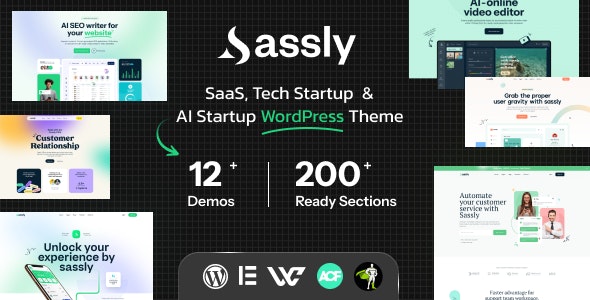 Sassly v1.2 – SaaS、人工智能和科技创业wordpress主题下载