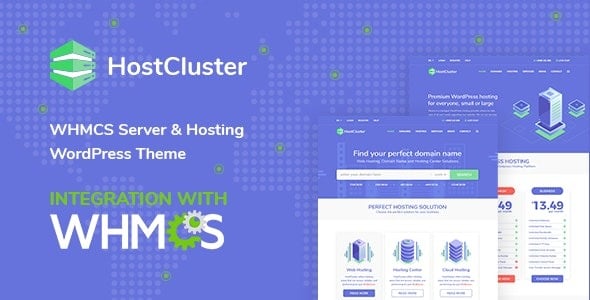 HostCluster v2.4 WHMCS 服务器和托管 WordPress 主题下载