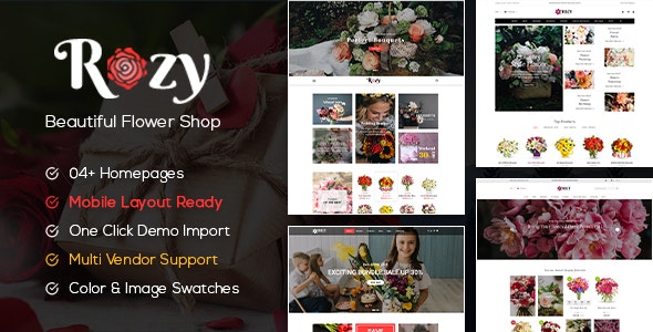 Rozy v1.2.23 – 花店 WooCommerce WordPress 主题下载（4 个以上索引 + 移动端布局已就绪）