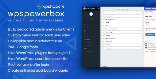 WPSPowerbox v3.0.1 – WPShapere  WordPress后台管理主题的附加组件插件下载