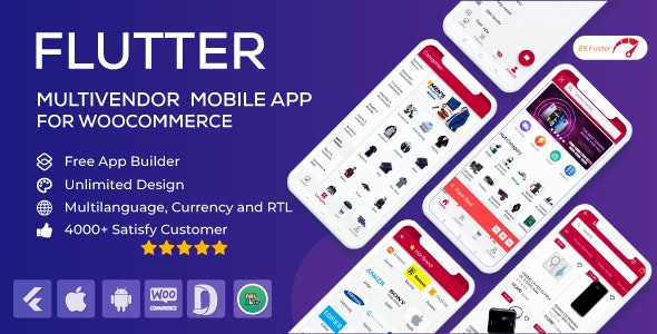 Flutter Multivendor Mobile app for WooCommerce v1.0.26 适用于 WooCommerce 的 Flutter 多供应商移动应用程序源码下载