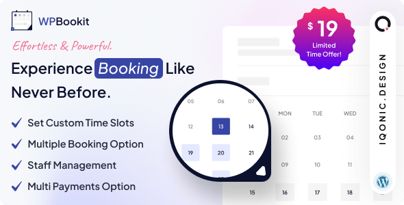 WPBookit v1.5.0 – Appointment Booking 预约预订 WordPress 插件下载