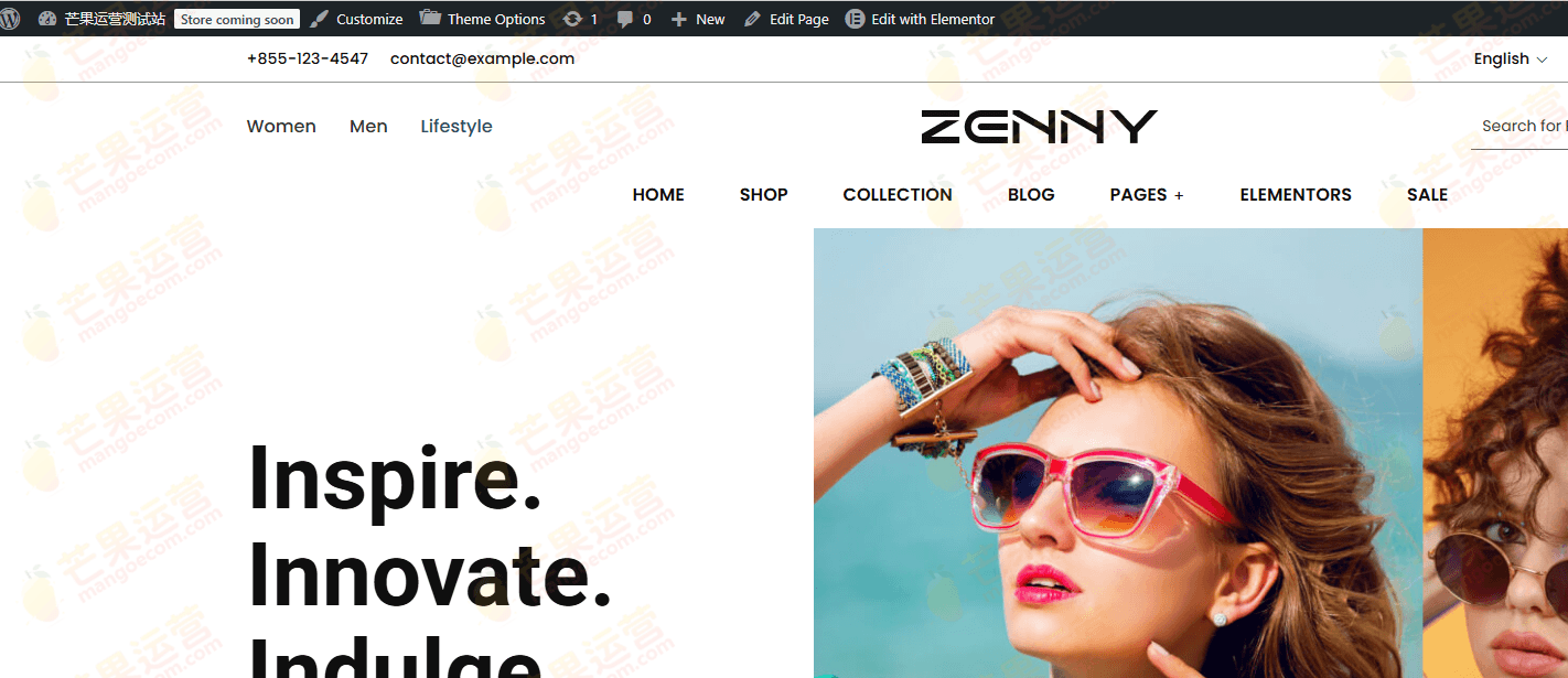 Zenny 眼镜和镜片 Elementor WooCommerce WordPress 主题下载