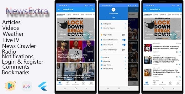 NewExtra Flutter App For Android&IOS (2 June 2024) 新闻app源码下载