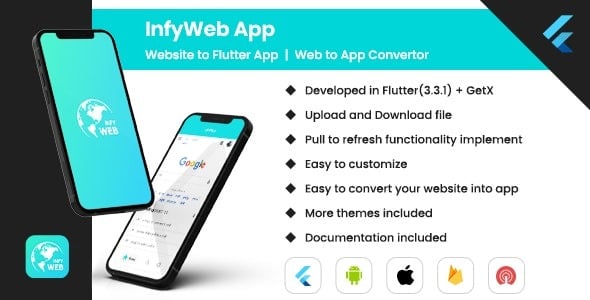 Web to App (13 August 2024) 将网站转换为 Flutter 应用程序 | 网页视图应用程序 | 网站转应用程序转换器（安卓，iOS）源码下载