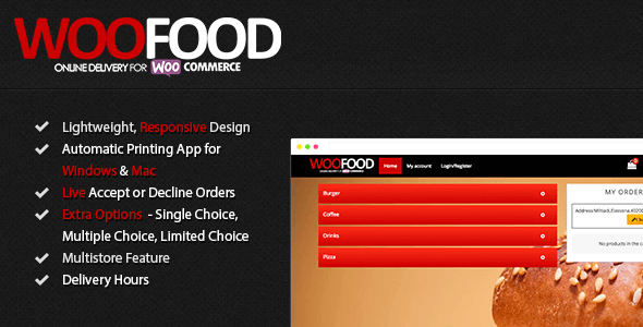 WooFood v2.7.7 适用于 WooCommerce 的食品订购（配送/自提）插件及自动订单打印插件下载