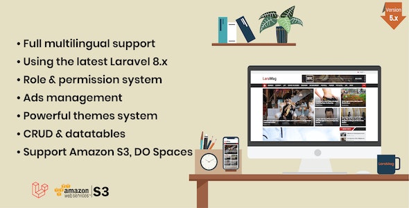 LaraMag v7.4.1 Laravel 新闻杂志多语言系统PHP源码下载