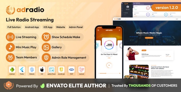 AdRadio v1.2.0 – 带有管理面板的在线广播流媒体网站和应用程序app源码下载 – 已破解
