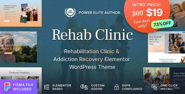 Rehab Clinic v1.2.1 – 成瘾康复中心 WordPress 主题下载