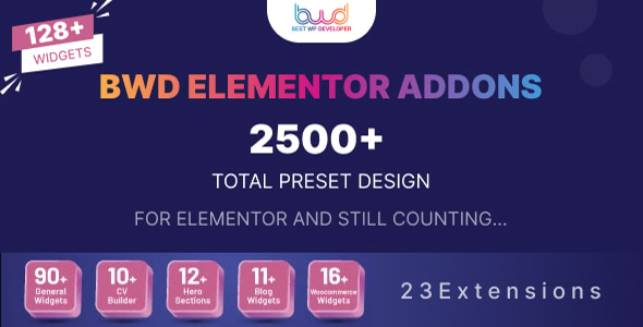 BWD Elementor addons bundle v4.12.1 elementor设计元素拓展插件下载