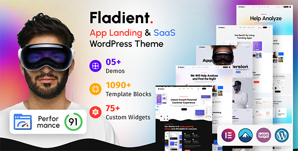 Fladient v1.0.1 – 应用程序登陆页面 WordPress 主题下载