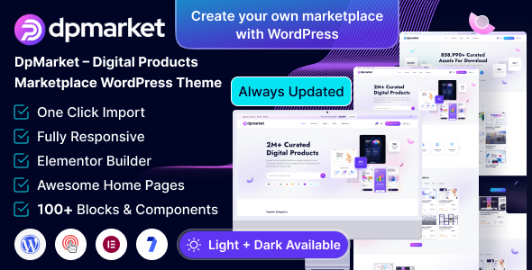 DpMarket v1.0.1 – 数字市场多供应商 WooCommerce 主题 多用途下载