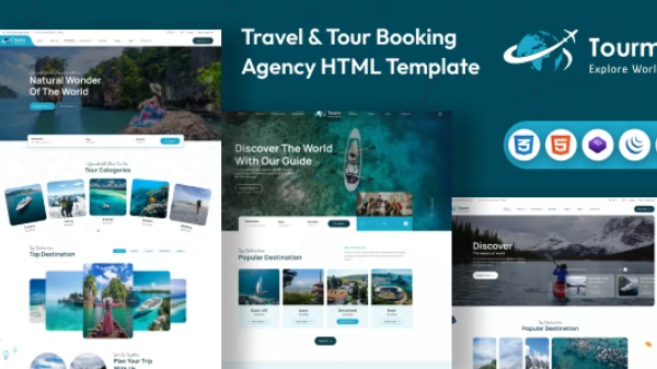Tourm v1.0 旅行和旅游预订机构 HTML 模板下载