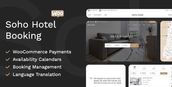 Soho Hotel Booking v4.2.5 WordPress 酒店预订插件下载