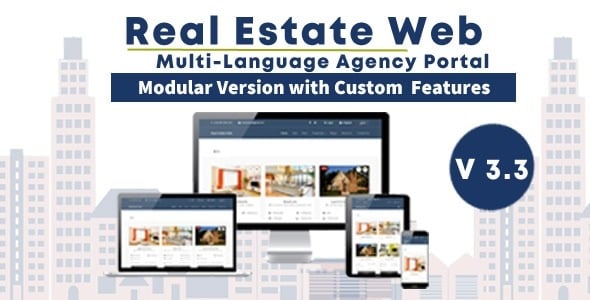 Real Estate Web v3.7 带有代理门户和多语言管理系统源码下载