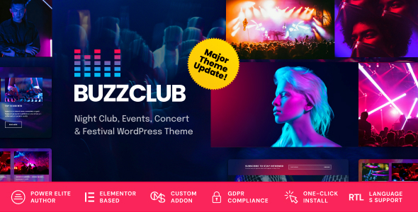 Buzz Club v2.0.0 – 夜总会、DJ 与音乐节活动 WordPress 主题下载