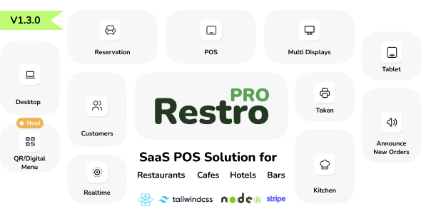 RestroPRO SaaS v1.3.0 – 适用于餐厅、咖啡馆、酒店、食品车的销售点软件源码下载