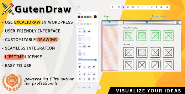 GutenDraw v1.2.1 – 在 WordPress 中使用 Excalidraw 实现创意可视化插件下载