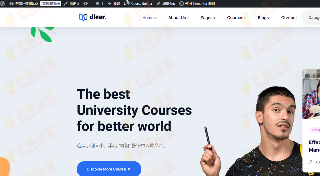 Dlear 教育、大学和学校 WordPress 主题下载