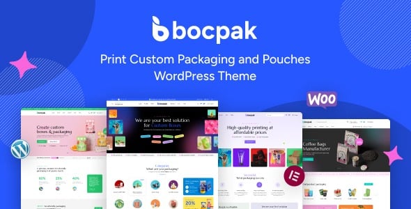 Bocpak v1.0.7 印刷定制包装和小袋的 WordPress 主题下载