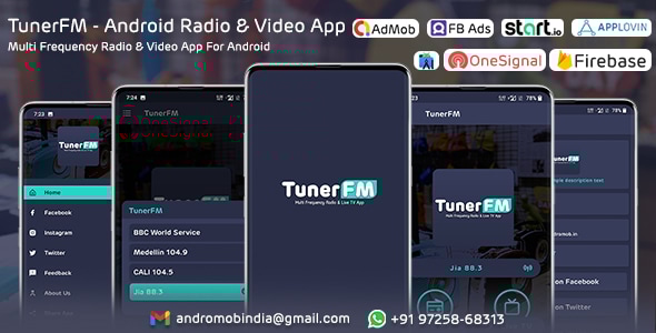 TunerFM v1.0 – Android 广播和直播电视应用程序app源码下载