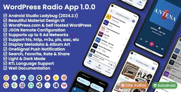 WordPress Radio App v1.0 – WordPress API app源码下载