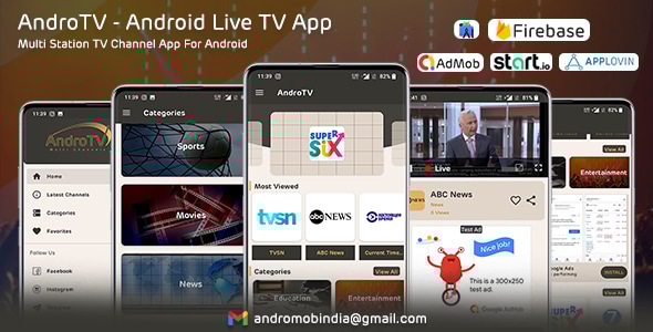 AndroTV v1.4 – Android 多个电视频道应用程序（直播）app源码下载