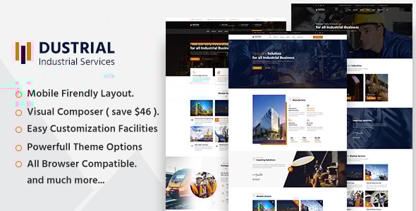 Dustrial v4.0.8 – 工厂与工业 WordPress 主题下载