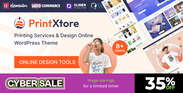 PrintXtore v1.7.4 – 打印服务和在线设计 WordPress WooCommerce 主题下载