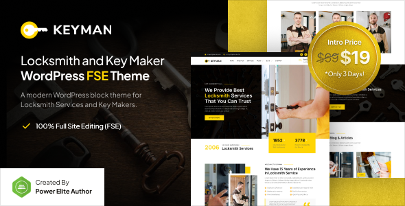 Keyman v1.0.0 – 锁匠和钥匙制造商服务 FSE WordPress 主题下载