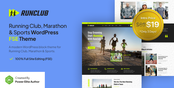 Runclub v1.0.0 – 跑步俱乐部、马拉松和体育 FSE WordPress 主题下载