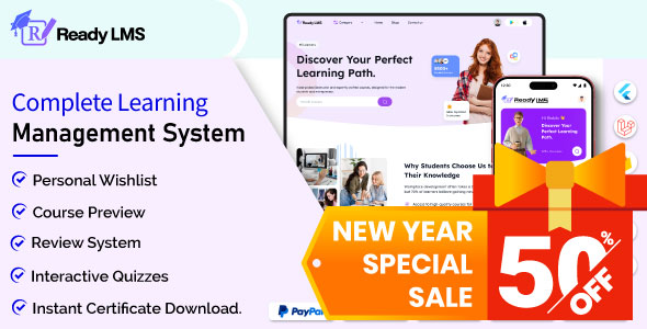 Ready LMS v0.0.7 – 完整的学习管理系统网站、移动应用程序及管理面板源码下载