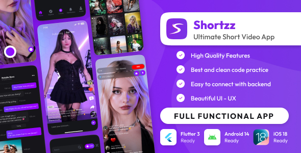 Shortzz – 8 March 2025-Tiktok 克隆 – 短视频应用直播应用程序app源码下载