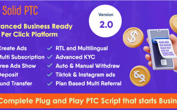 Solid PTC v2.0 – 高级按点击付费平台php源码下载