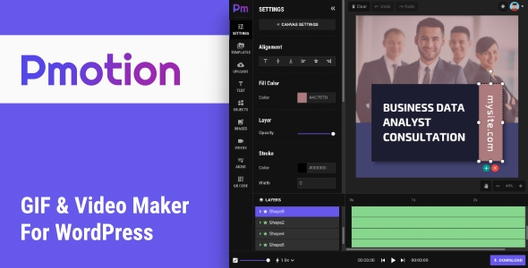 Pmotion v1.2 – 适用于 WordPress 的 GIF 动画和视频制作器插件下载