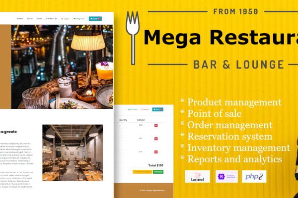 Mega Restaurant v1.0.0-餐厅管理系统PHP源码下载