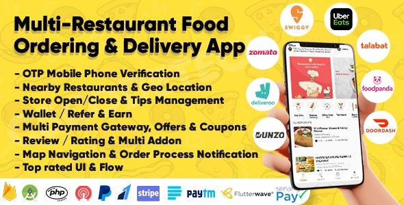 Eatggy v1.7 – 多餐厅食品订购和送货申请|餐厅管理app源码下载