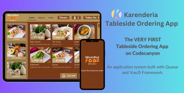 Karenderia Tableside Ordering v1.0 karenderia桌子订购app源码下载