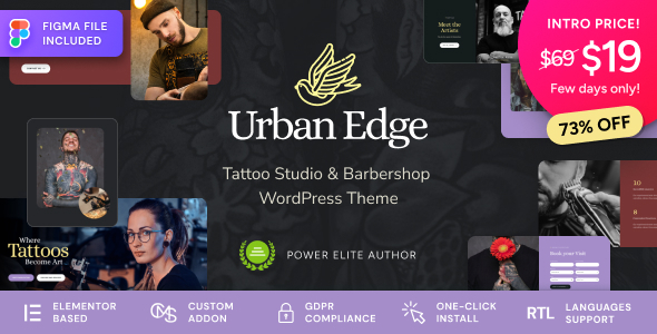 Urban Edge v1.0.1-理发店和纹身工作室WordPress主题下载