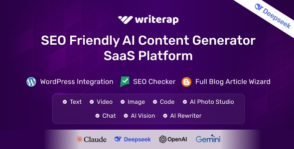 Writerap v1.5.1 SEO优化器SaaS应用程序的AI内容生成器源码下载