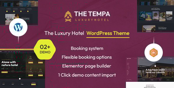 Tempa V1.0-豪华酒店WordPress主题下载