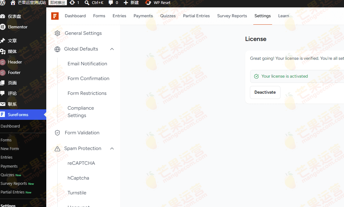 SureForms Pro AI drag-and-drop form builder WordPress plugin interface screenshot