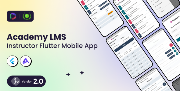 Academy Lms Instructor Flutter Mobile App v2.0 Academy LMS教练Flutter移动应用程序app源码下载