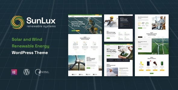 Sunlux v1.0.1 太阳能和可再生能源WordPress主题下载
