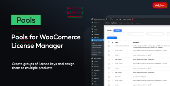 Pools For WooCommerce License Manager v2.2.3 插件下载
