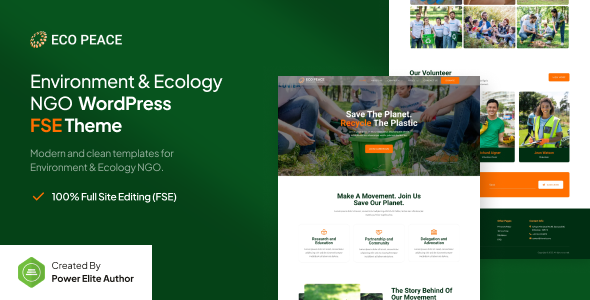Ecopeace v1.0.0  – 环境与生态非政府组织FSE WordPress主题下载